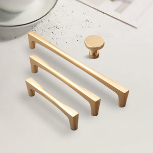 Gold Arched Cabinet Handles and Round Knobs