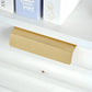 Gold Brass Embedded Edge Pulls for Cabinets and Drawers