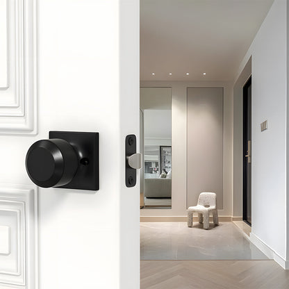 Matte Black Round Privacy Door Knob for Bedroom and Bathroom Doors