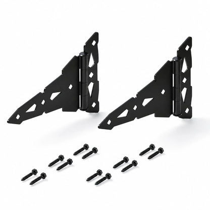 Heavy-Duty Decorative T-Strap Gate Hinges, 8-Inch and 10-Inch, Black