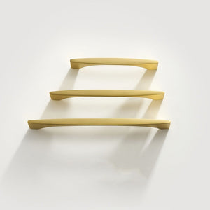 Gold Brass Curved Cabinet Pulls and Drawer Handles