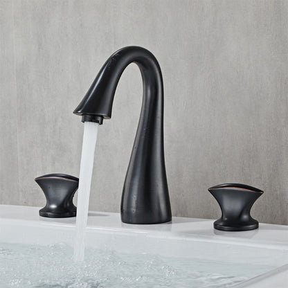 Fluxa Minimalist 3 Hole 2 Handle Bathroom Sink Faucet