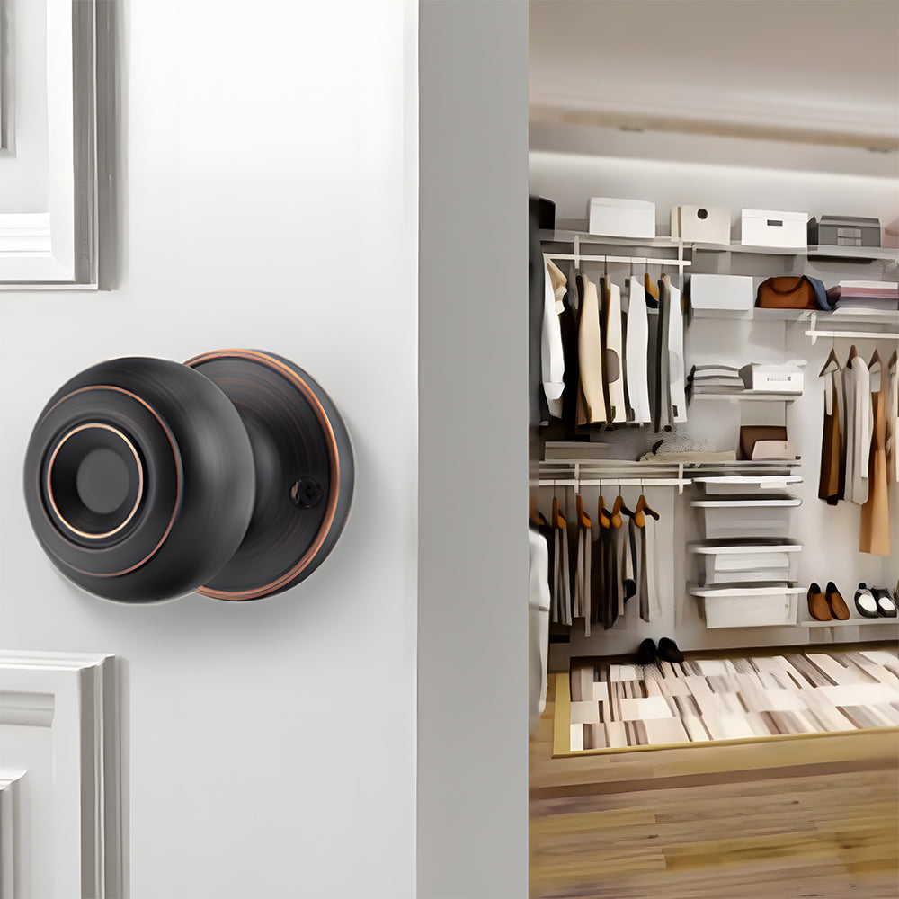 Round Interior Door Knobs with Dummy, Passage and Privacy Options