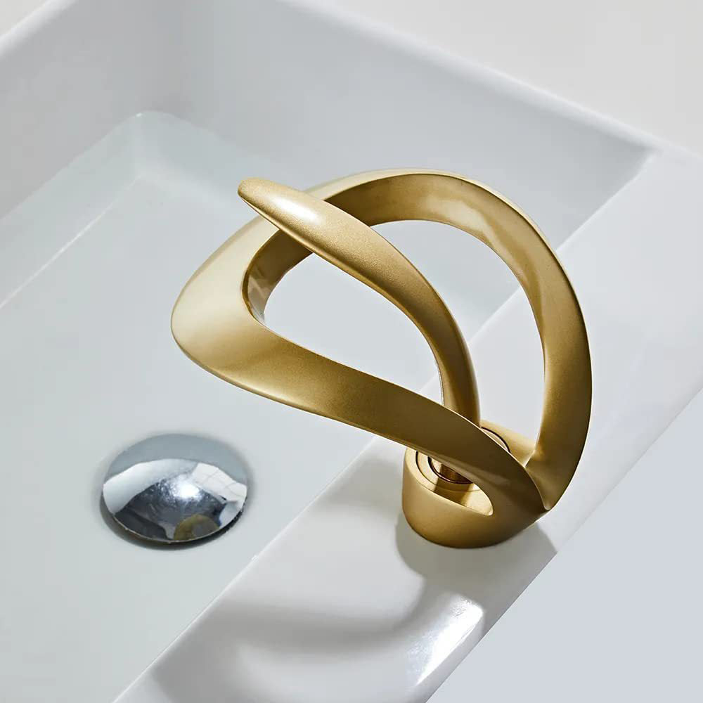 Veyra Waterfall Bathroom Sink Faucet, Modern Single Hole Single Lever Vanity Faucet