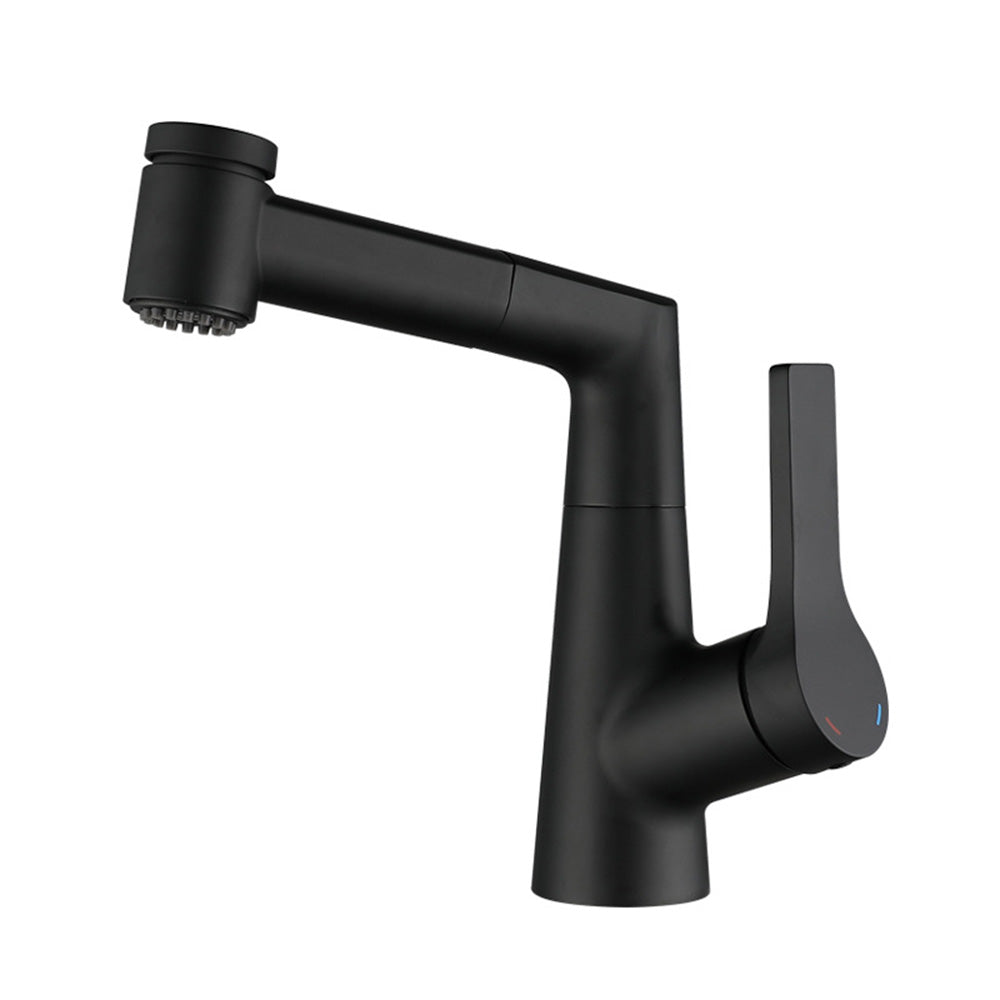 Valenza Modern Height-Adjustable Pull-Out Bathroom Sink Faucet with Dual Spray Modes