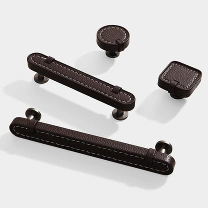 Stitched Leather Cabinet Pulls and Knobs
