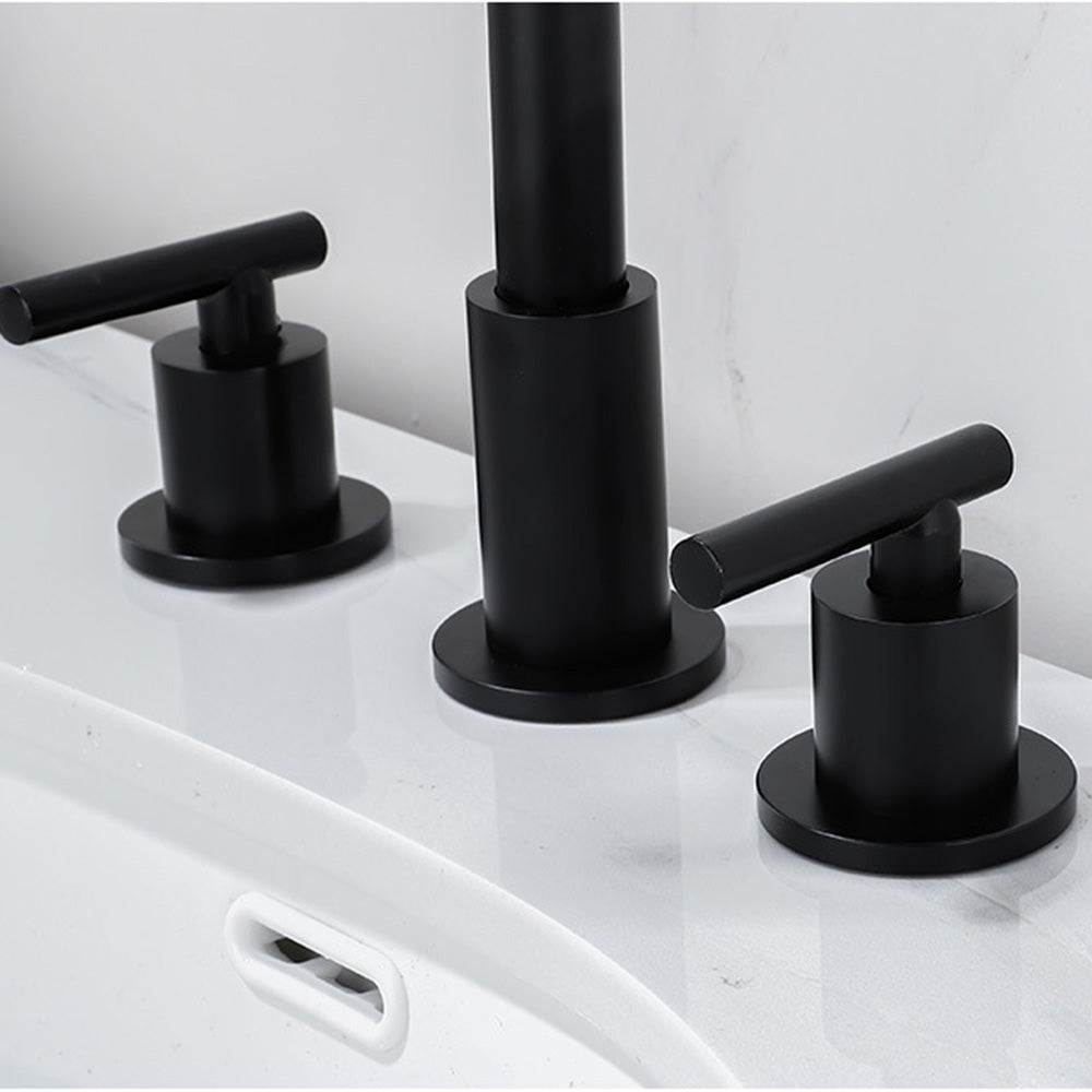 Modena Modern High-Arc T-Handle 3-Hole Widespread Bathroom Sink Faucet