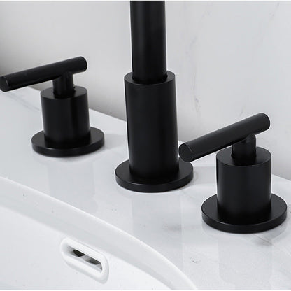Modena Modern High-Arc T-Handle 3-Hole Widespread Bathroom Sink Faucet