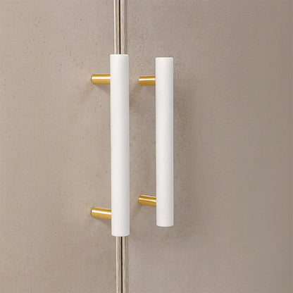 Marble T-Bar Cabinet Pulls with Gold-Tone Posts