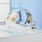 Crystal Handle Brass Curved Bathroom Faucet For 3 Hole Sink