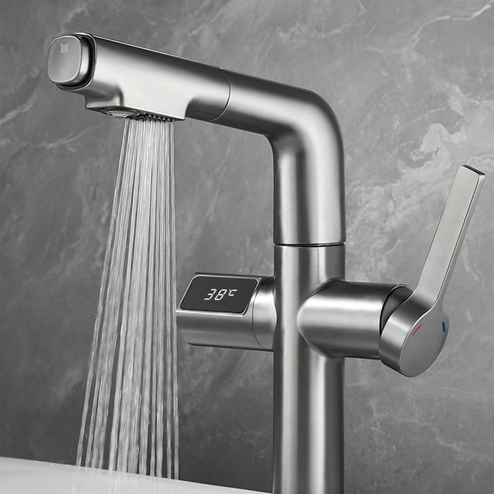 Push Button Switching Temperature Digital Bathroom Faucet