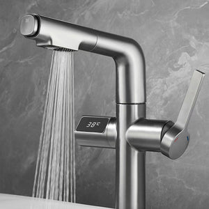 Push Button Switching Temperature Digital Bathroom Faucet