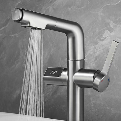 Push Button Switching Temperature Digital Bathroom Faucet