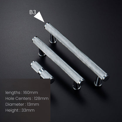 Chrome Textured Cabinet Pulls and Knobs with Backplate Options