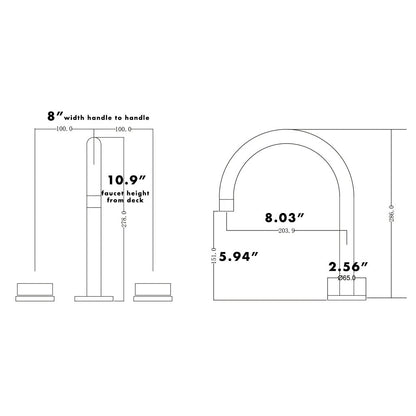 Norvia High-Arc Widespread 3-Hole Bathroom Sink Faucet