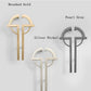 Paired Half Moon Cabinet Pulls with Bar Handles
