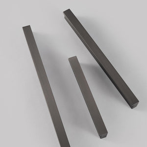 Grey Square Bar Cabinet Pulls, Solid Brass Drawer Handles