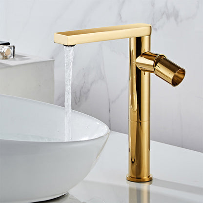 Keston Modern Single-Handle 360° Swivel Bathroom Sink Faucet with Flat Spout