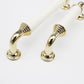 White Ceramic Cabinet Pulls and Knobs, Gold / Black Options