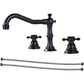 Antique Brass Dual Cross Handles Widespread 3 Hole Bathroom Faucet