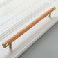 Wood Cabinet Handles with Brushed Brass Ends