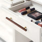 Wood Square Bar Cabinet Handles and Drawer Pulls with Brass Base