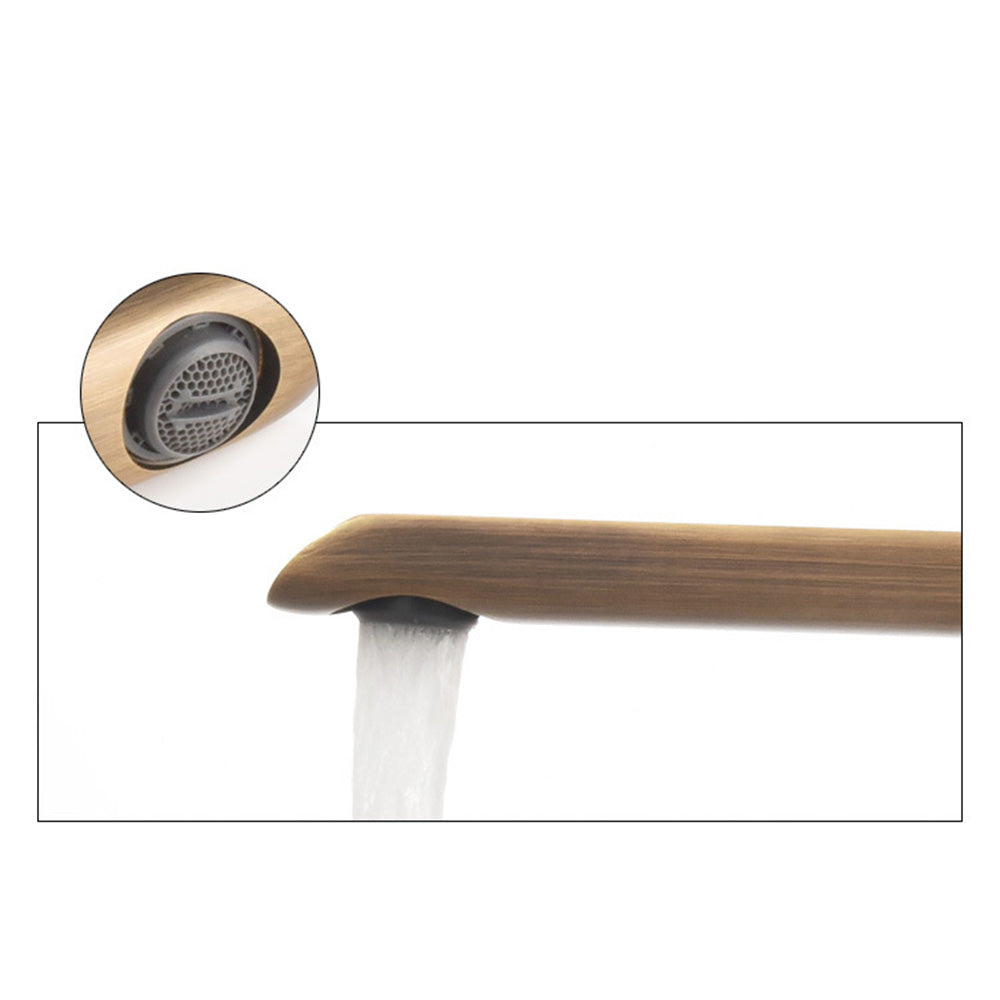 Drexon Modern Single Hole Brass Waterfall Bathroom Sink Faucet