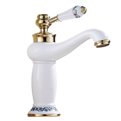 Aurex Retro Solid Brass Single Hole Bathroom Sink Faucet, Sink Mixer, Hot and Cold Water Tap