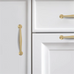 Gold Curved Brass Cabinet Pulls and Knobs for Wardrobes