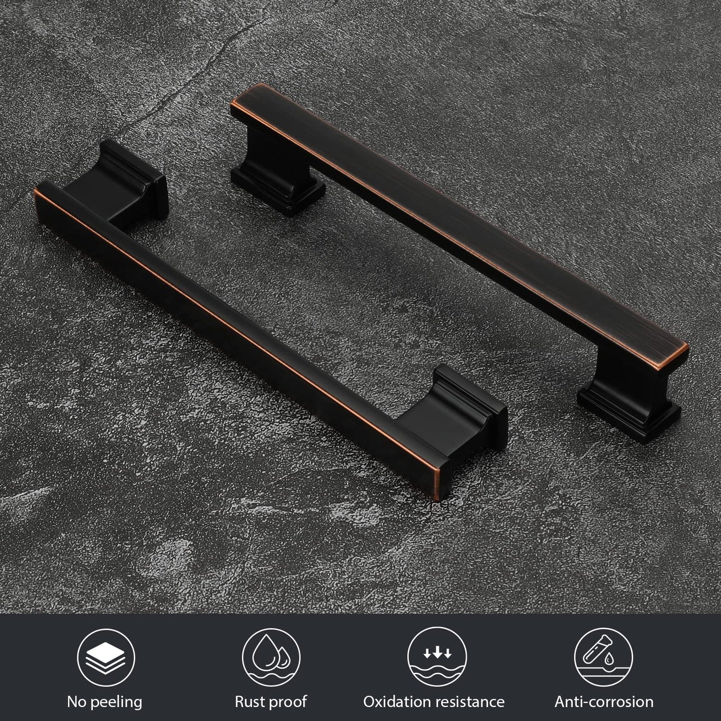 5 Inch Oil Rubbed Bronze Flat Bar Cabinet Pulls