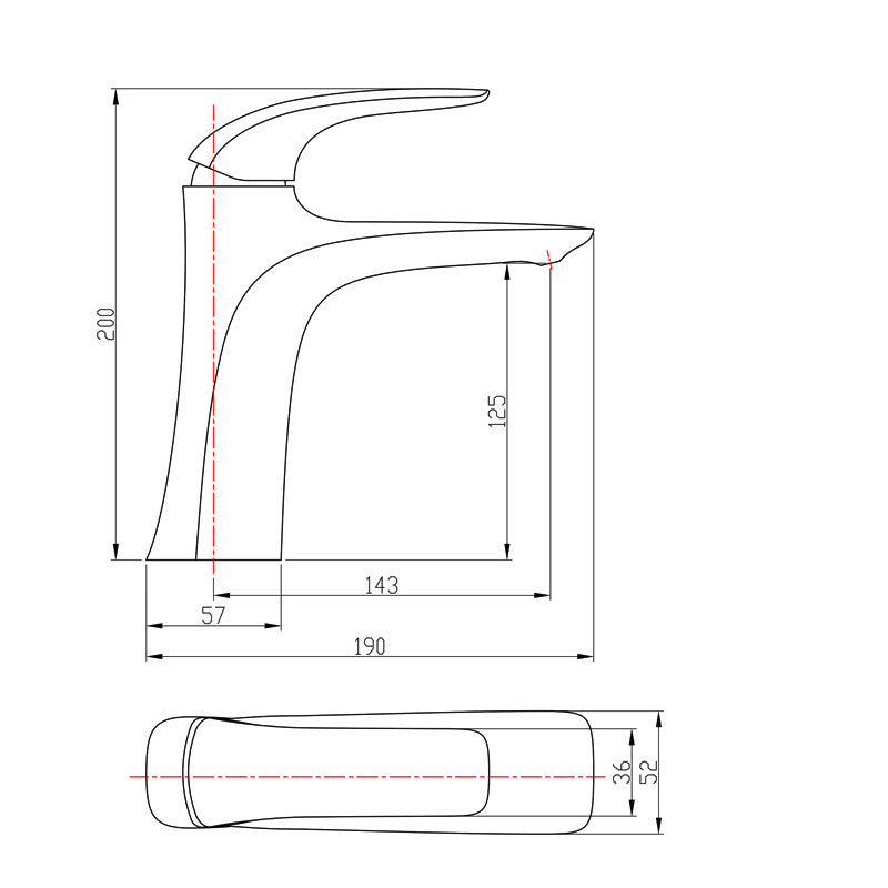 Solid Brass Single-Handle Single-Hole Bathroom Sink Faucet