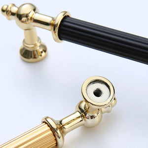 Fluted Zinc Alloy Cabinet Pulls in Shiny Finishes