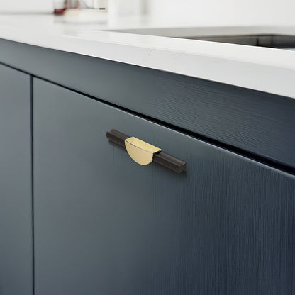 Gold / Black Half Moon Cabinet Pulls and Drawer Handles