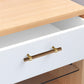 Wood and Brass Round Bar Cabinet Handles and Drawer Pulls