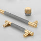 Modern Gold Knurled T-Bar Cabinet Handles and Knobs