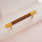 Colorful Leather and Brass Cabinet Pulls and Knobs