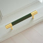 Colorful Leather and Brass Cabinet Pulls and Knobs