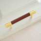 Colorful Leather and Brass Cabinet Pulls and Knobs
