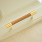 Colorful Leather and Brass Cabinet Pulls and Knobs