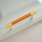 Colorful Leather and Brass Cabinet Pulls and Knobs
