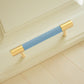 Colorful Leather and Brass Cabinet Pulls and Knobs