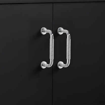 Threaded Ribbed Cabinet Handles and Pulls for Wardrobes