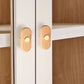 Beech Finish Wood Drawer Pulls with Copper Accents