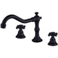 Antique Brass Dual Cross Handles Widespread 3 Hole Bathroom Faucet
