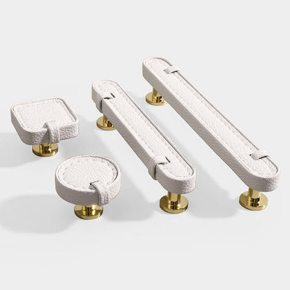Stitched Leather Cabinet Pulls and Knobs