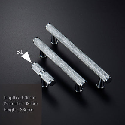 Chrome Textured Cabinet Pulls and Knobs with Backplate Options