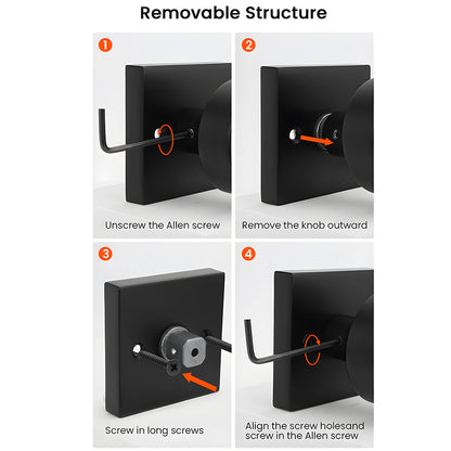 Heavy Duty Square Door Knobs for Closet, Hallway and Bathroom Doors