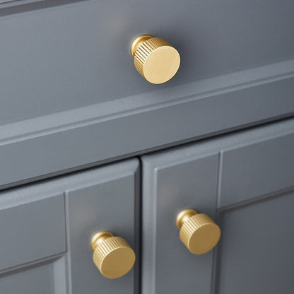 Fluted Metal Cabinet Pulls and Knobs for Kitchen Cabinets
