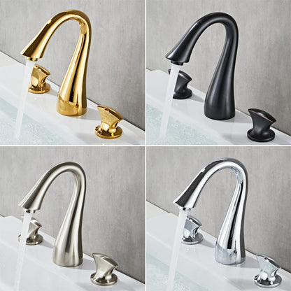 Fluxa Minimalist 3 Hole 2 Handle Bathroom Sink Faucet