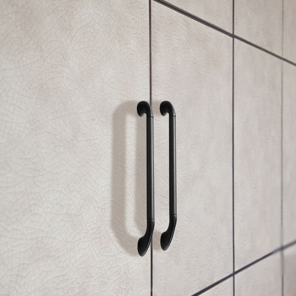 Round Bar Cabinet Pulls with Curved Tapered Feet